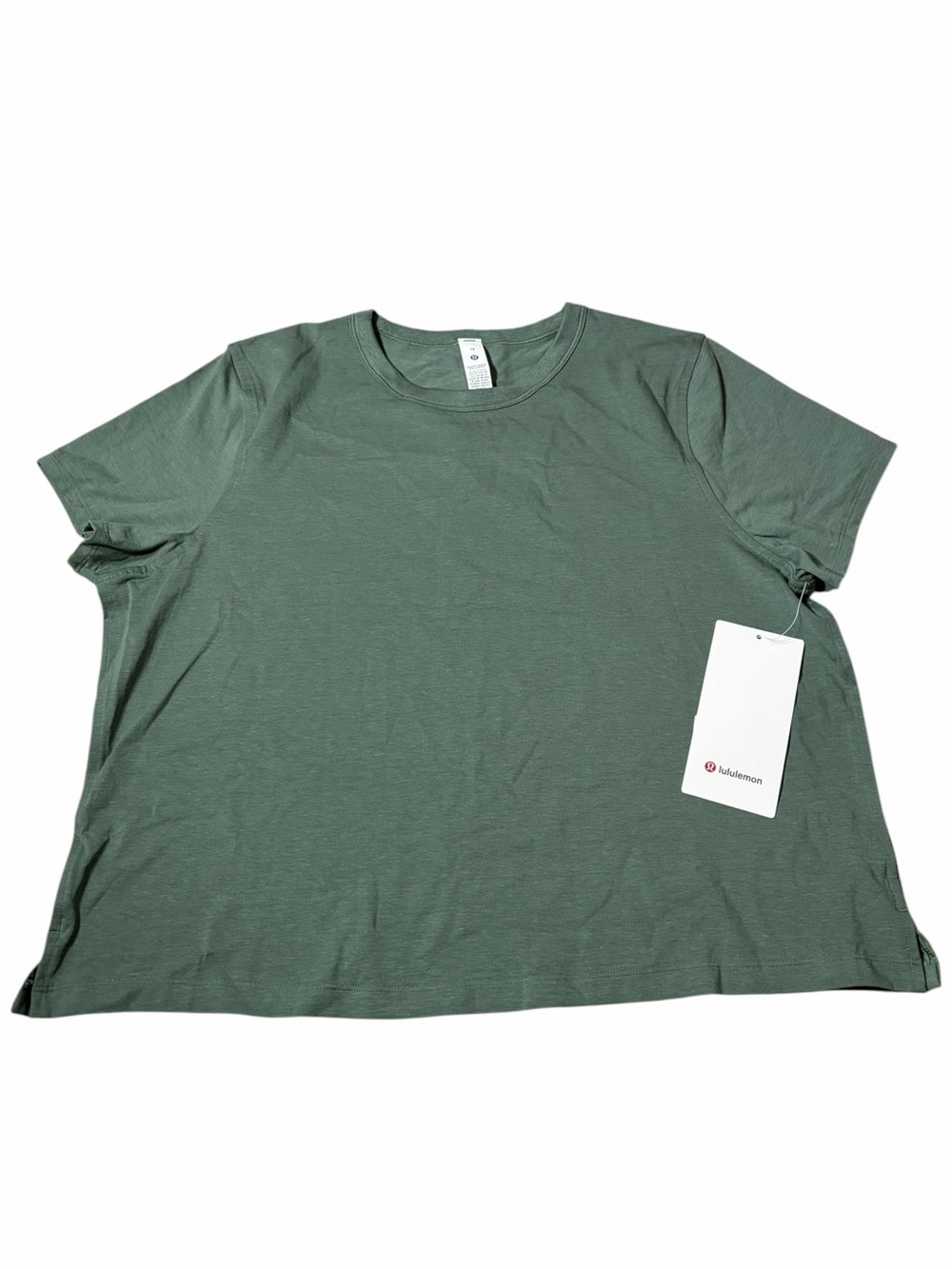 NWT Lululemon Classic-Fit Cotton-Blend Tee (Grey Eucalyptus) Size 12